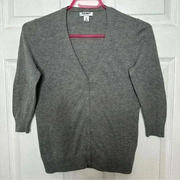 Old Navy  Cardigan 3/4 Length Sleeves Grey Size Extra Small - Picture 1 of 16
